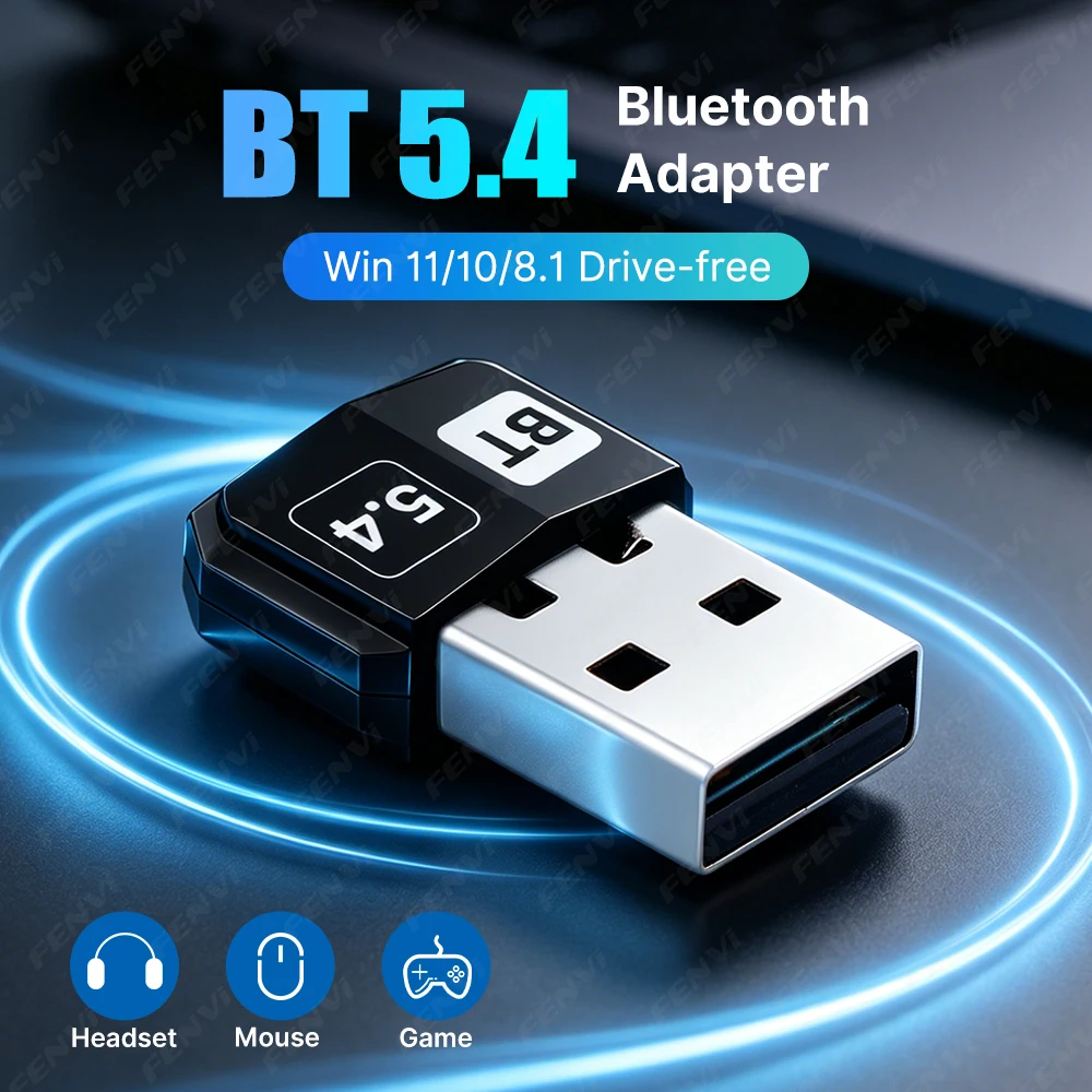 

USB Adapter BT5.4 WIreless Receiver Transmitter Dongle Bluetooth5.4/5.3 for PC Speaker Wireless Mouse Keyboard Audio Transmitter