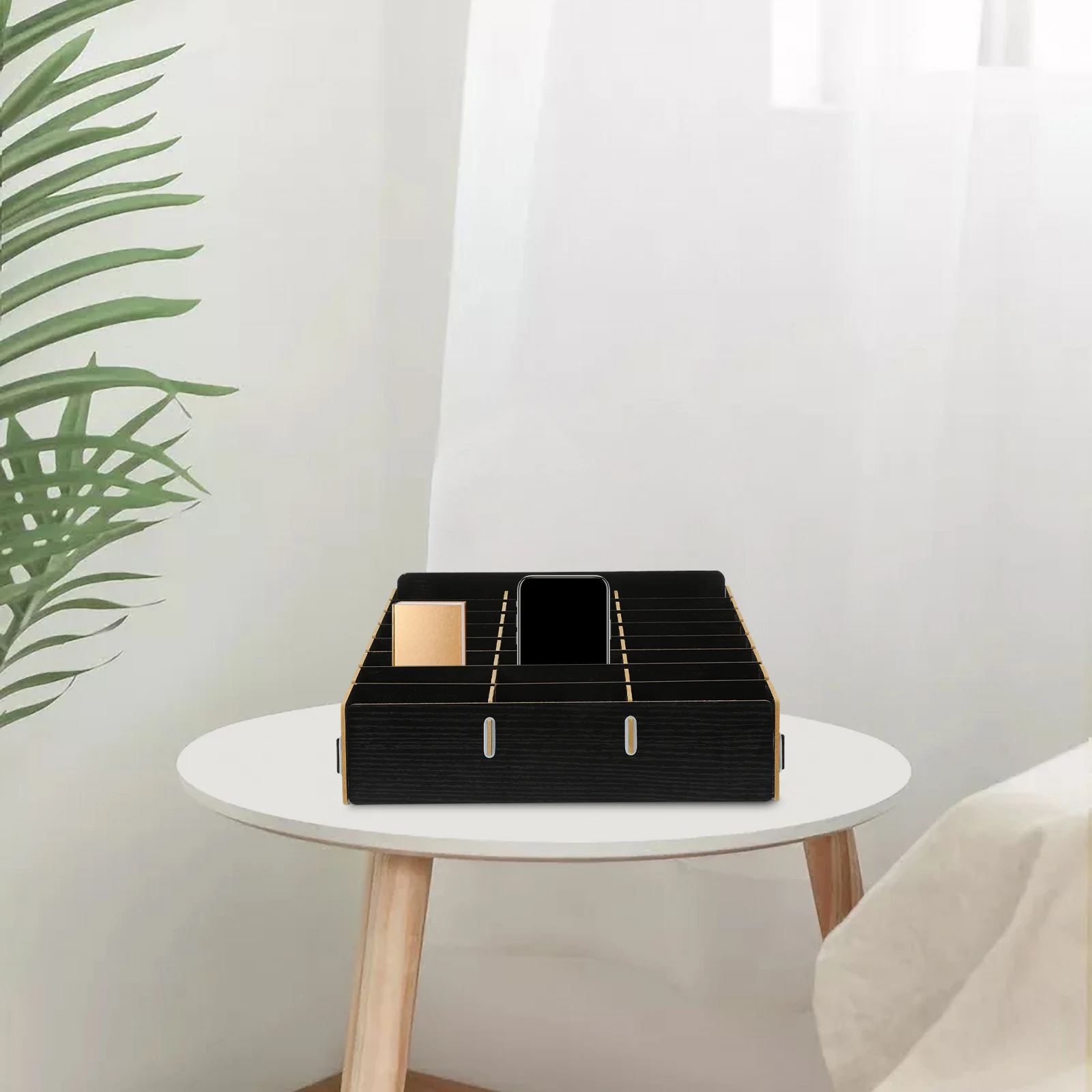 

Wooden Desktop Storage Box For Office Home Classroom Cell Phone Holder Organizer Strong Load-Bearing Multifunctional