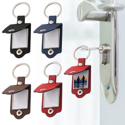 DIY Blank Photo Frame PU Leather Keychain Bag Ornament Car Key Trinket Keyrings Accessories Decor Gift for Mom Dad