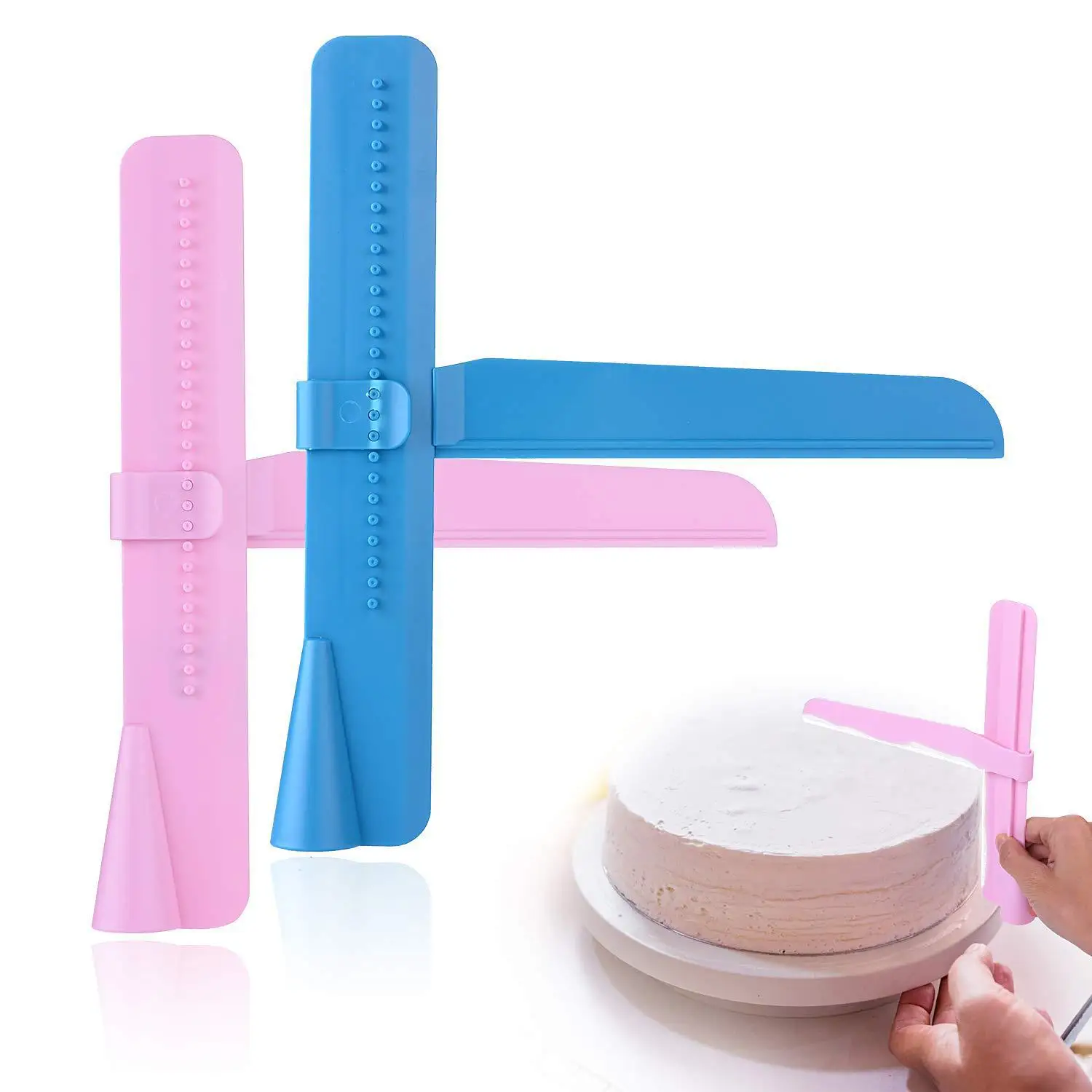 Cake Scraper Smoother Adjustable Fondant Spatulas Cake Edge Smoother Cream Leveling Device DIY Baking Tools Cakes Pastry Spatula