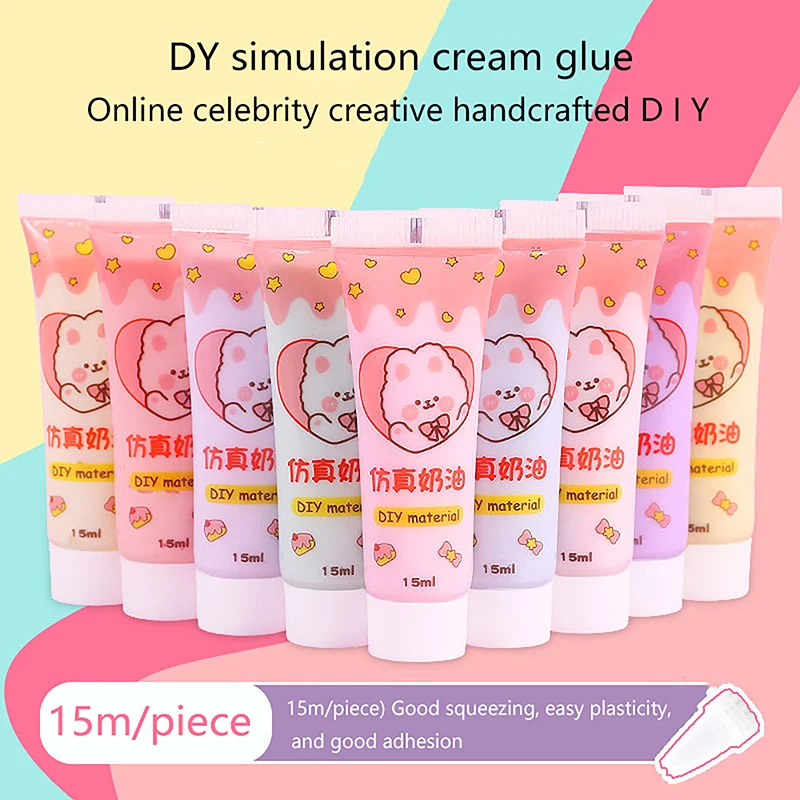 15ml Simulation Cream Glue DIY Mobile Phone Shell Material Homemade Hairpin Goo Card Stationery Box Resin Accessories Supplies
