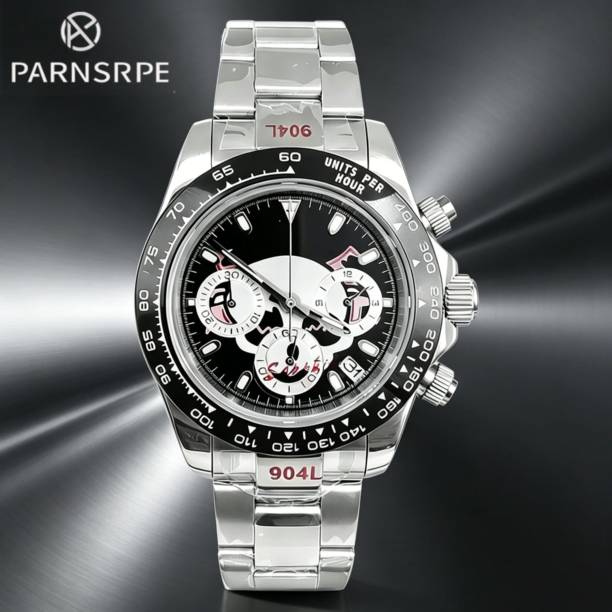 

PARNSRPE's new VK63 Shi Ying movement model 2026 adopts panda eye design and stainless steel case.