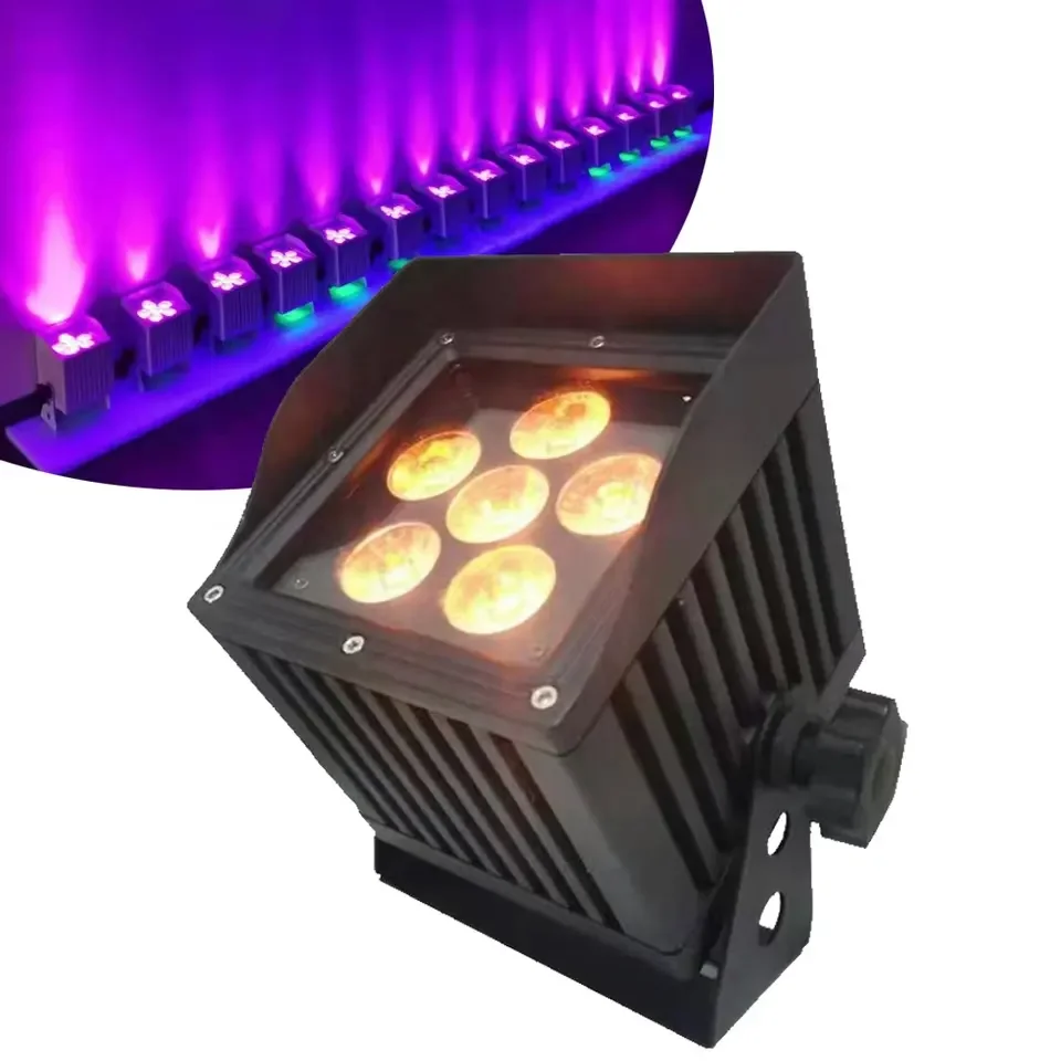 

Factory Latest Disco LED Par Light 6*18W With RGBWA+UV WIFI Battery Wireless IP65 and DMX Control for Indoor Decoration