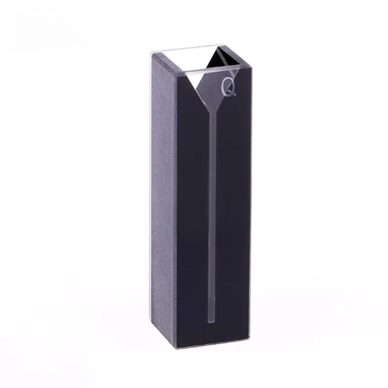 2PCS 350ul  Micro JGS1 Quartz Cuvette Cell With Black Walls And Lid 1mm Inside Width