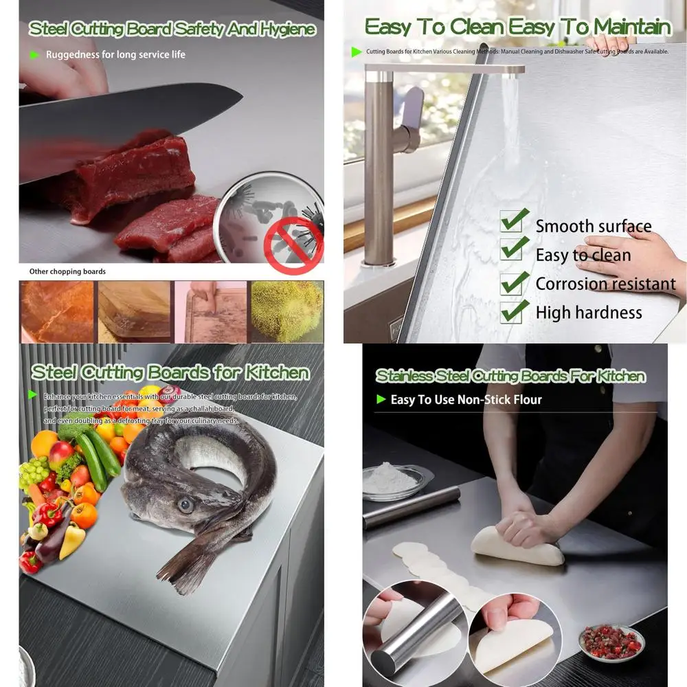 

Extra Large Stainless Steel Kitchen Chopping Board for Meat, Fruits, Veg, Bread - Z-style 27.5x19.7