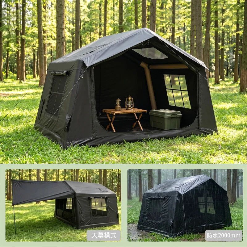 Outdoor quick forming camping waterproof sunscreen large space inflatable tent Amazon can customize the tent