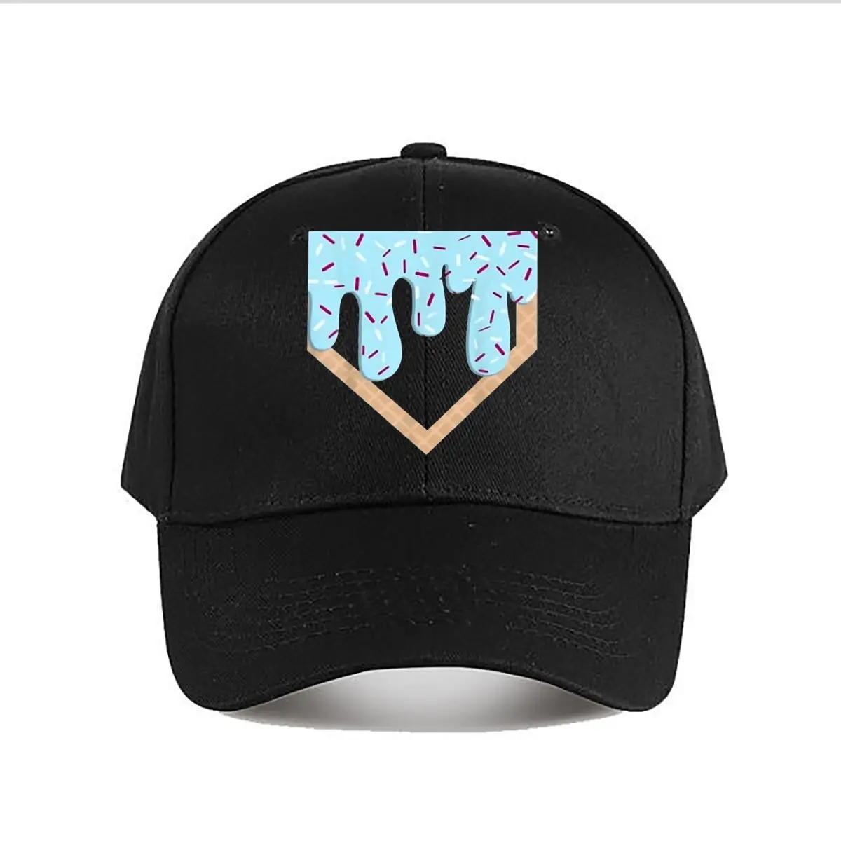 Ice Cream Drip Waffle Cone Graphic Baseball Cap Fashion Men Sunhat Women's Outdoor Sports Snapback Cap