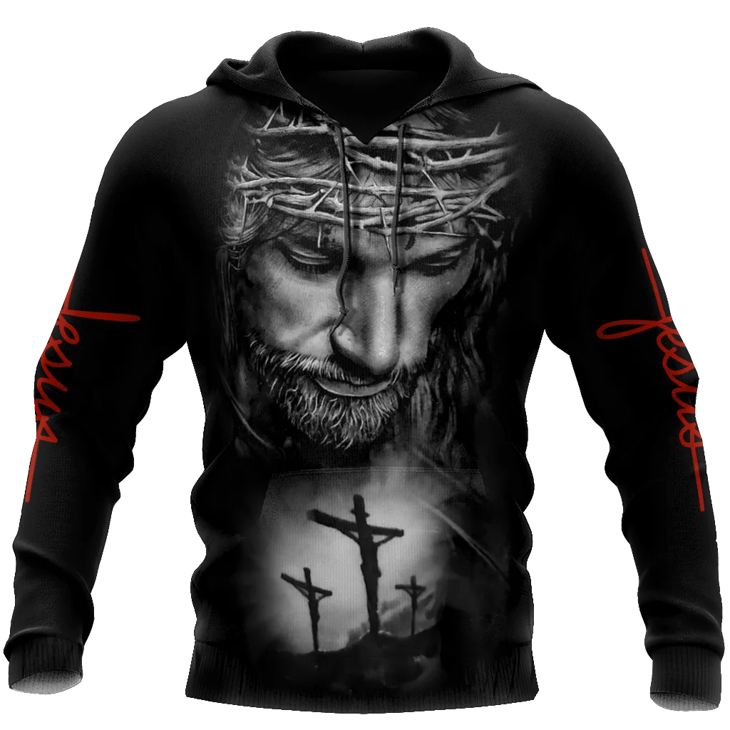 3D Print Men Jesus Cross Hoodie High-quality Autumn And Winter Simplicity Long Sleeve Men Oversize New Hot Pullover Streetwea