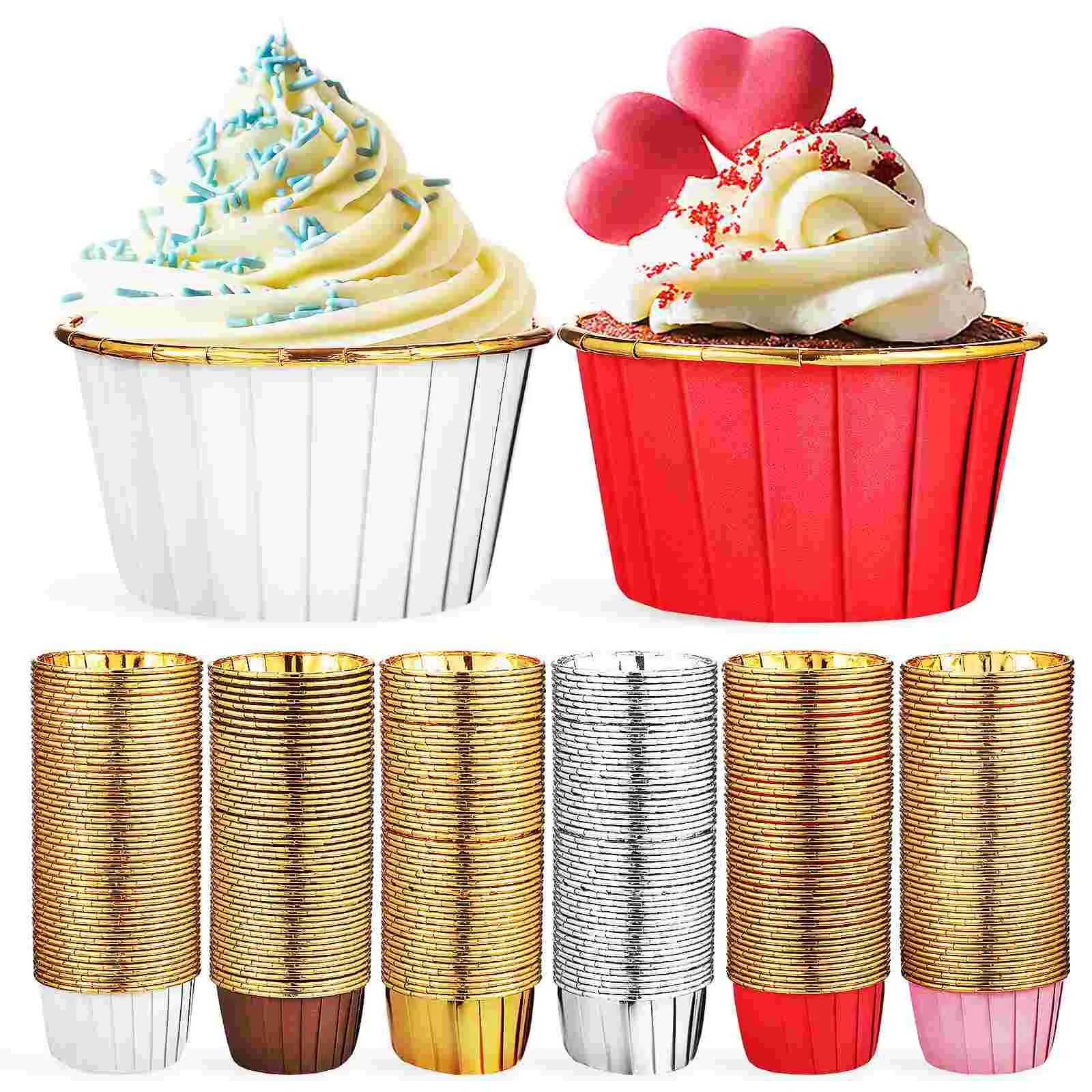 300 Pcs Pastry Roll Cup Paper Cups Cupcake Wrappers Laminated Composite Muffin Liners Holder