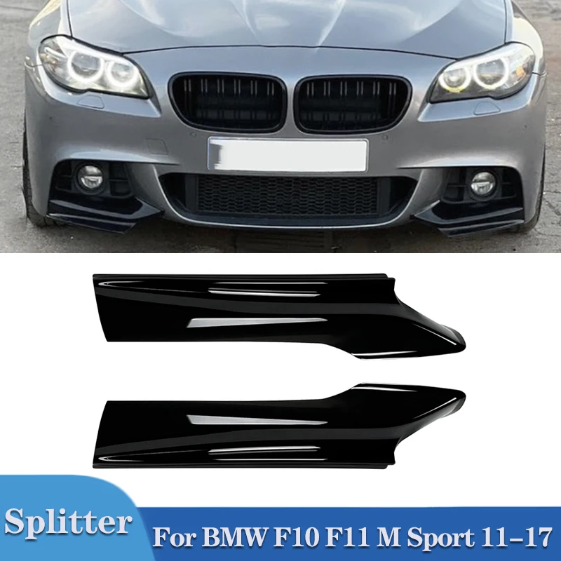 

Pulleco Car Front Bumper Side Splitter Cover Air Vent Intake Spoiler Canard Lip For BMW 5 Series F10 F11 M Sport 520i 530i 11-17