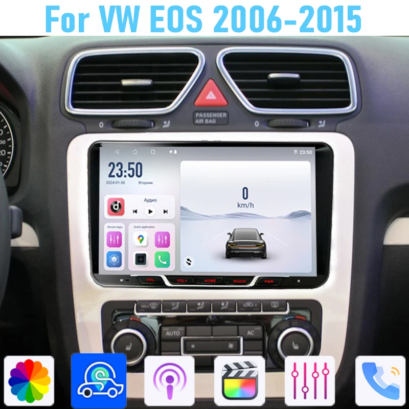 

9'' For VW EOS 2006-2015 128GB Car Radio Wireless Android 15 Head Unit Carplay Intelligent System GPS Navi WIFI BT Google Map