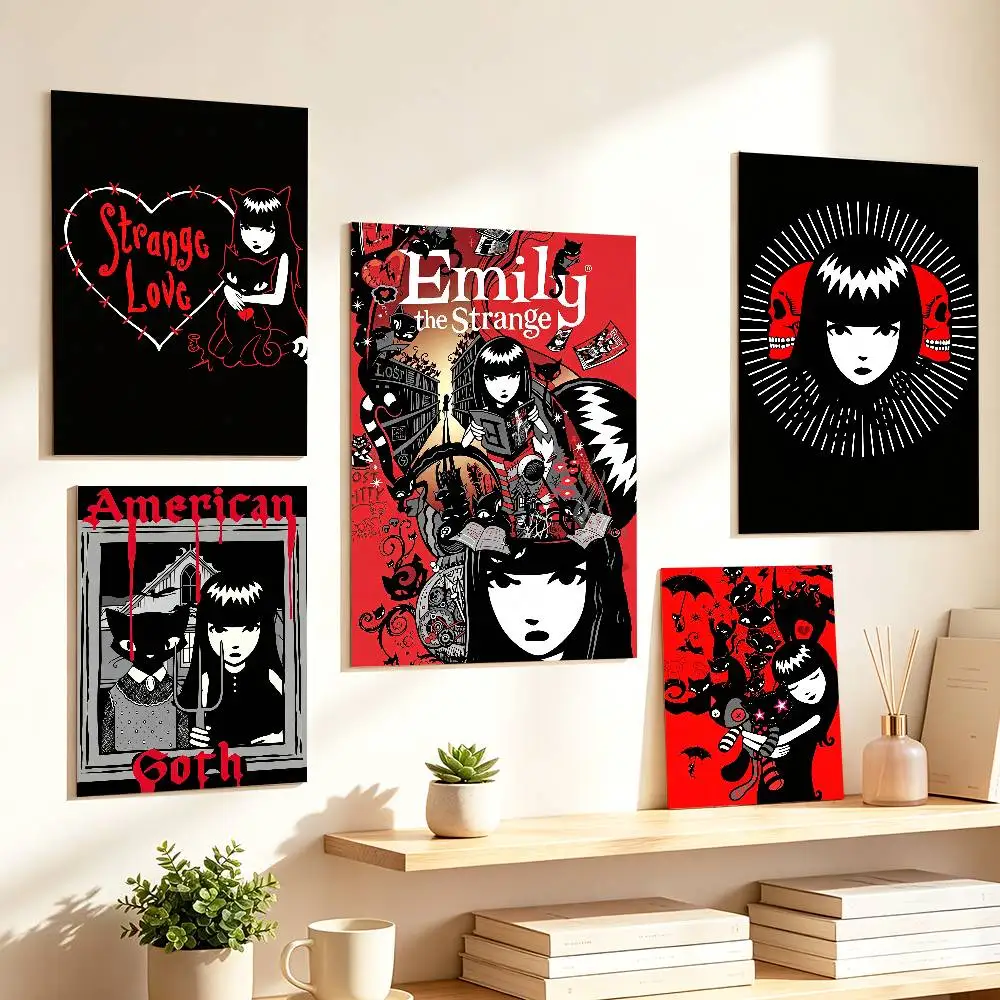Gothic E-Emily the Strange   Poster HD Self Adhesive Waterproof Wall Art Ideal for Home Office Dorm Gift