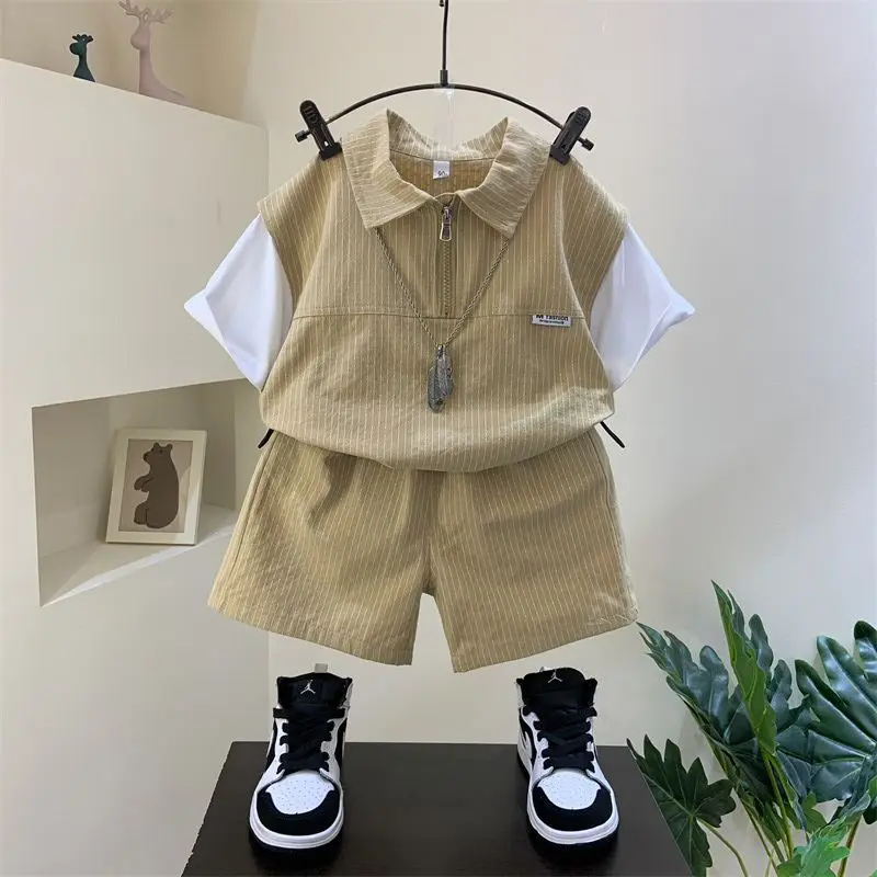 

Children's clothing boys' summer clothes new fashion small children's short-sleeved summer clothes baby summer suits