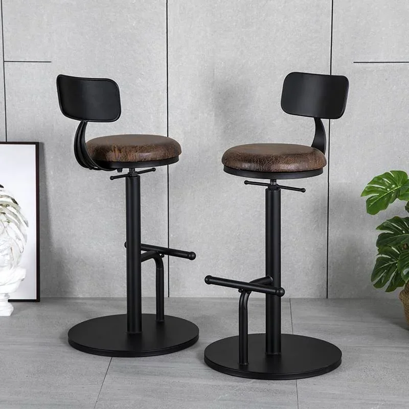 

Vintage height adjustable metal base counter rotating bar stool