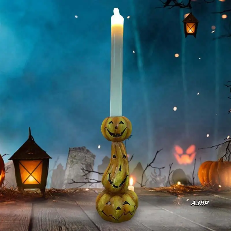 

Pumpkin Candlestick Halloween Decorations Table Centerpiece Candle Holder