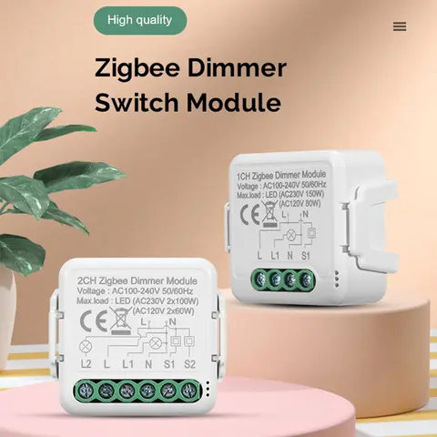 DIY Zigbee 스마트 조광기 스위치 모듈 Tuya/Smartlife APP 원격 제어 Alexa Google 홈 음성 제어와 호환되는 양방향