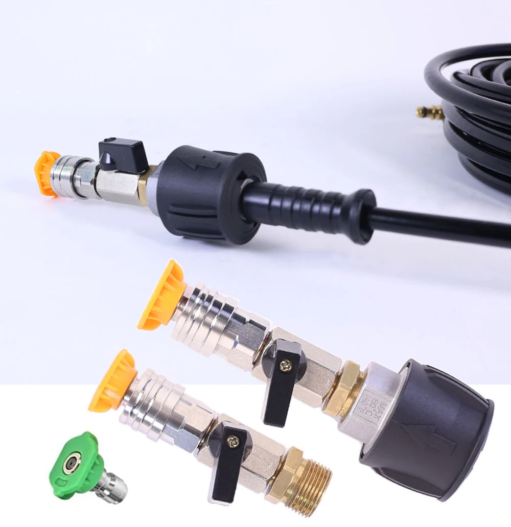 KAIKARAI 1/4 クイックコネクトバルブ制御水流ケルヒャーパークサイド Nilfisk Lavor ボッシュ Stihl ホース高圧洗浄機アダプター