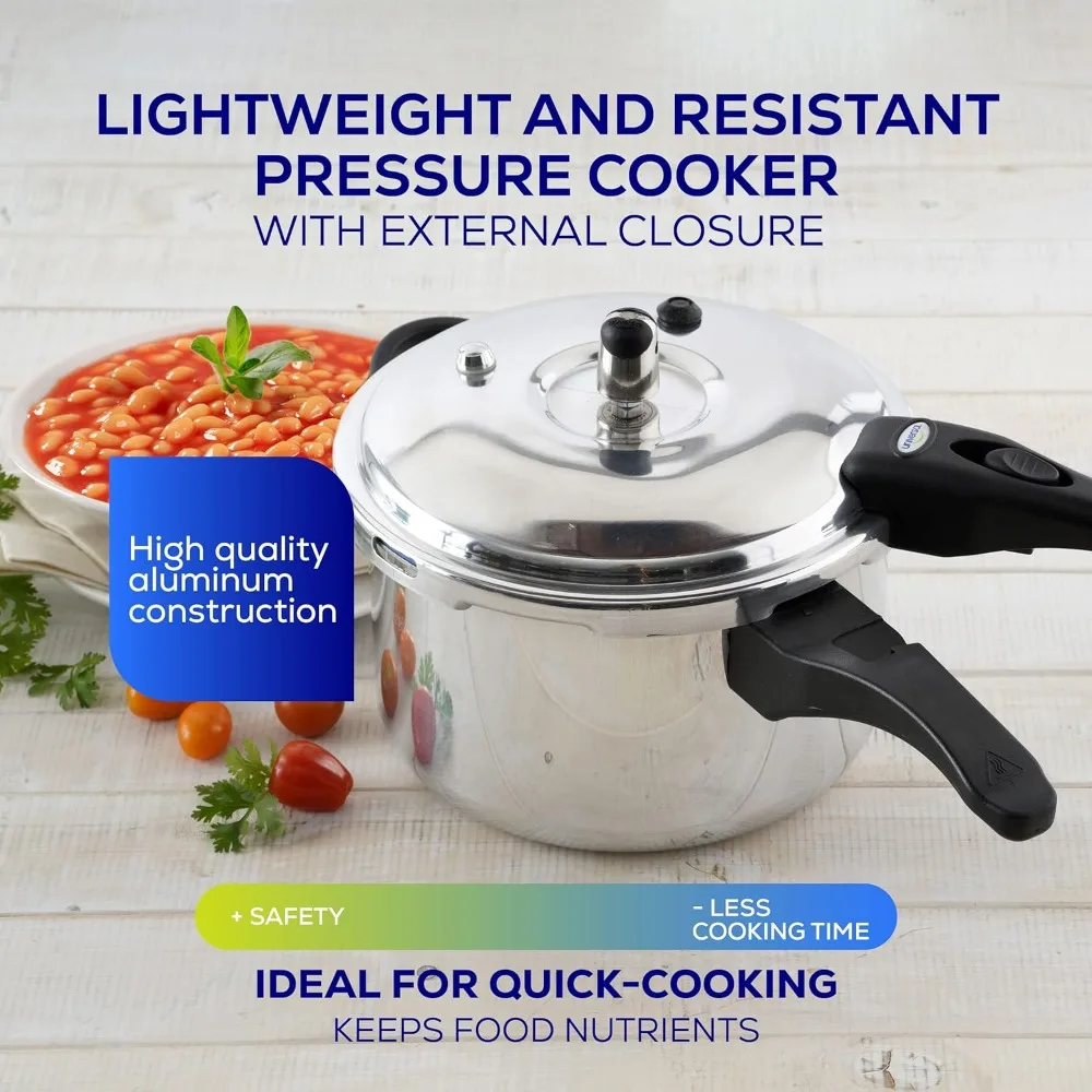 Universal 4.75 Quart / 4.5 Liter Anti-Rust Ultra Pressure Cooker, Aluminum Pressure Cooker for 5 Servings, Pressure Cooker for