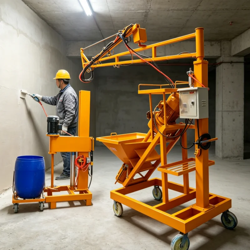 Automatic High Efficiency GRC Fiberglass Shotcrete Spray Machine 220V 60L Hopper 100m Equipo