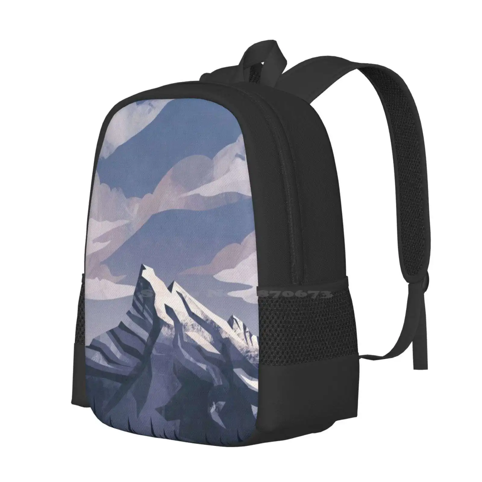 Mountain Light Pattern Design Laptop Travel School Bags Hiking Canada Alberta Mountains British Columbia Nature Landscape