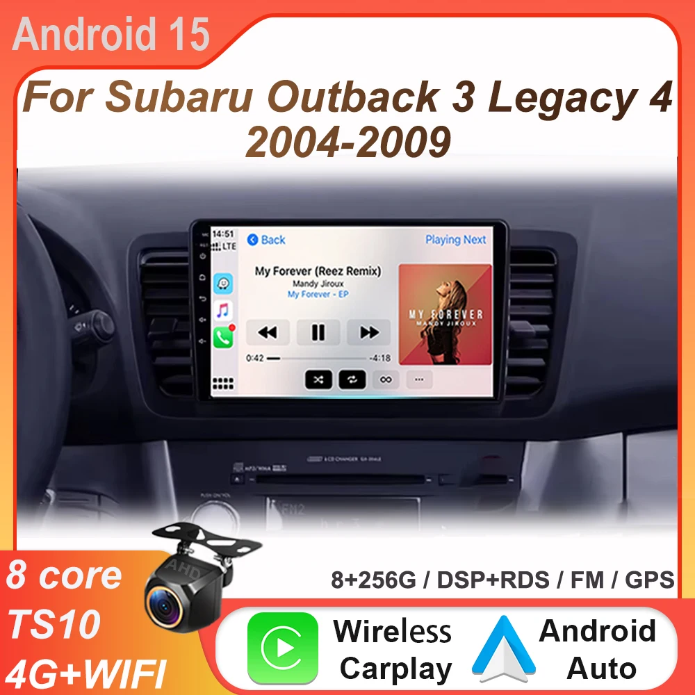 Android Auto For Subaru Outback 3 Legacy 4 2004-2009 Car radio GPS navigation Stereo video Multimedia Player 2Din DVD Head Unit