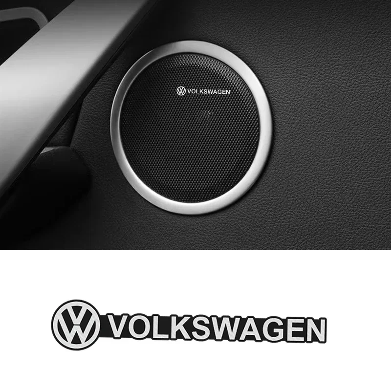 4pcs/10pcs 3D Aluminum Speaker Stereo Speaker Badge Emblem Sticker For VW GTI Polo Golf Passat Tiguan Arteon Touareg Taigo Caddy