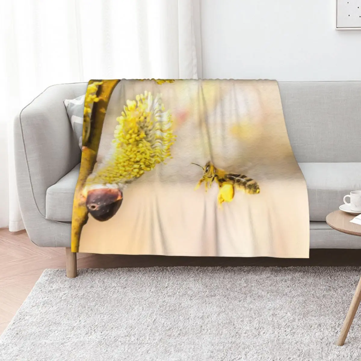 bee Throw Blanket Designers Custom Travel for babies Cute Plaid for sofa Blankets