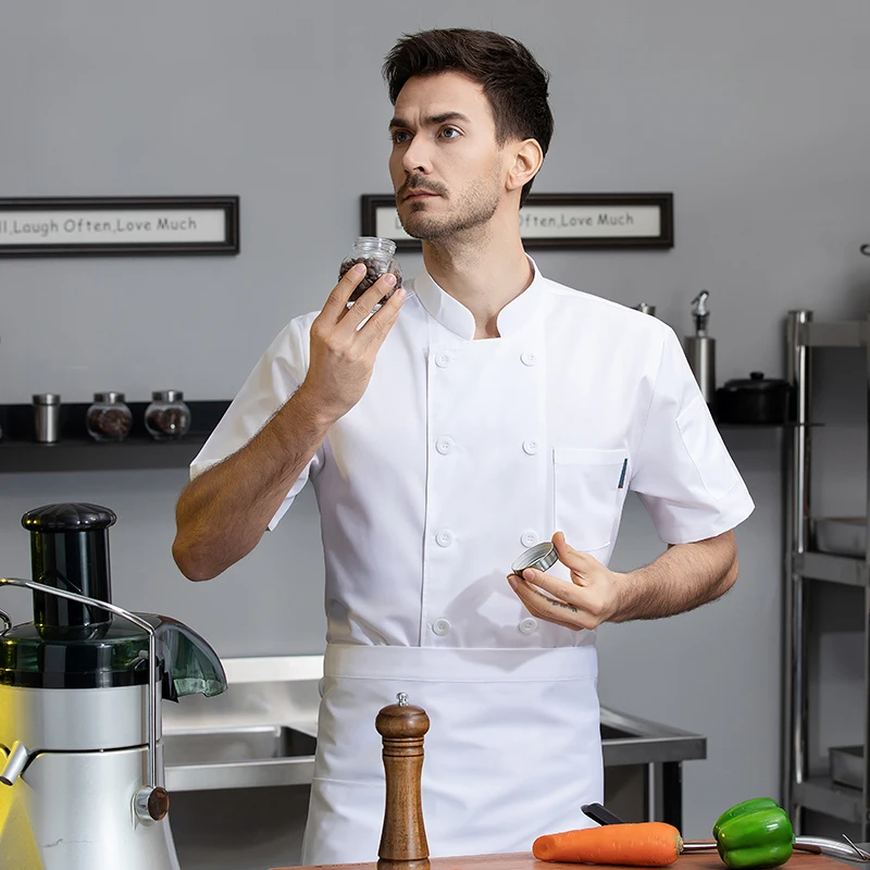 Uniforme feminino de comida, roupa durável de cozinha, uniforme de garçom do hotel, macacão de cozinha bonito e atmosférico, uniforme de chef feminino