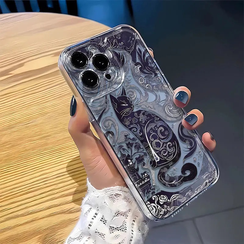 Y2K New Retro Pattern Cat Phone Case For OPPO Realme C67 C65 C63 C55 C53 C35 C30 C11 12 10 9 8 7 6 5 3 Pro Plus 4G 5G Cover