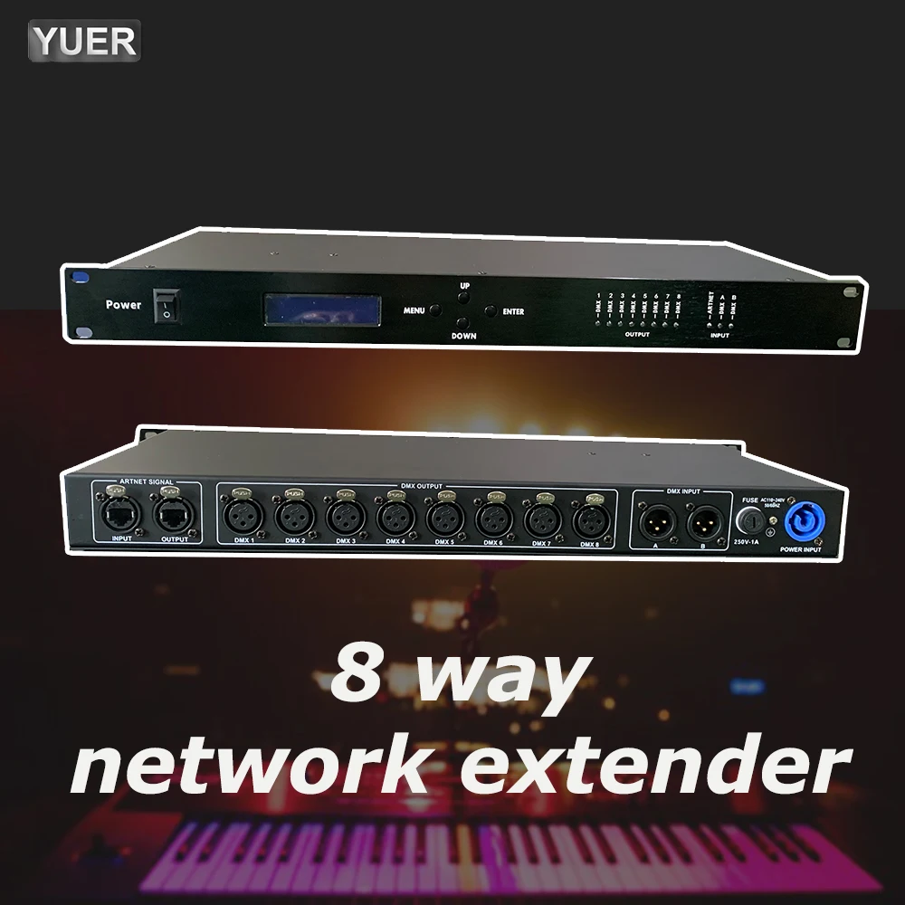 

NEW Artnet Dmx 8 Ways Network Extender Output 8x512 4096 Channels For Satge Dj Light Contro Artnet to DMX Node DJ Disco Stage