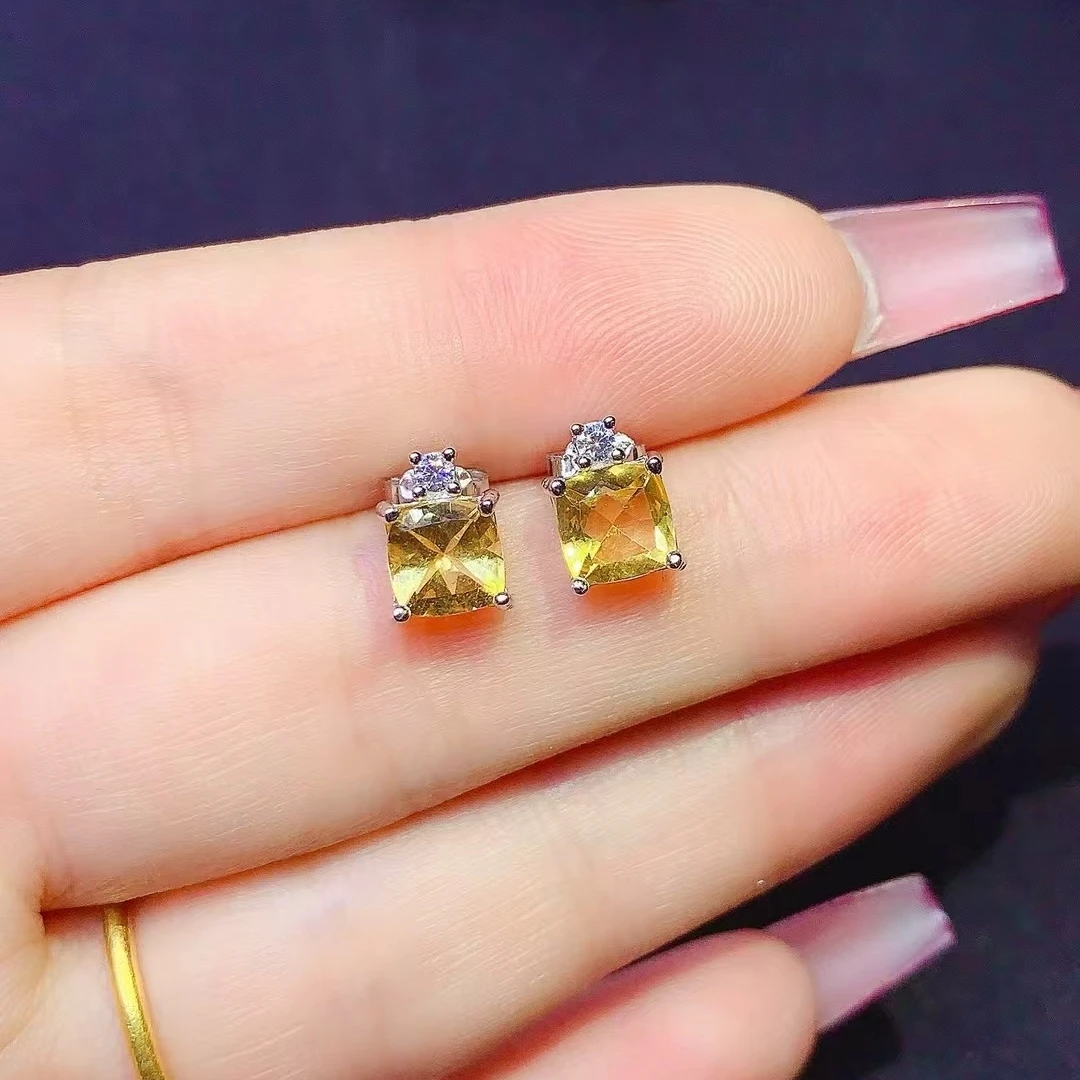 KJJEAXCMY Natural Topaz Women's Earrings S925 Silver Electroplated High Clarity Inlaid Jewelry Support Testing Birthday Party
