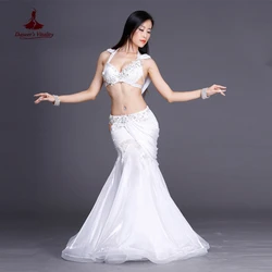 Rhinestones crystal belly dance suits!women performance show belly dance set senior 2pcs handmade belly dance satin set