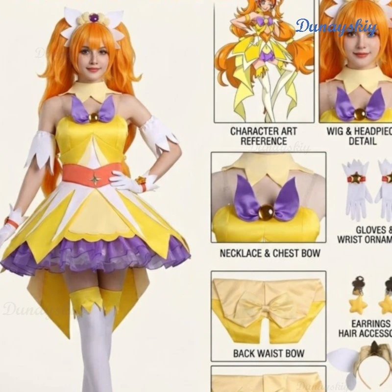 

Pretty Cure Princess Pretty Cure Cure Twinkle Cosplay Costume Amanogawa Kirara Stage Performance Outfit Anime Game Women