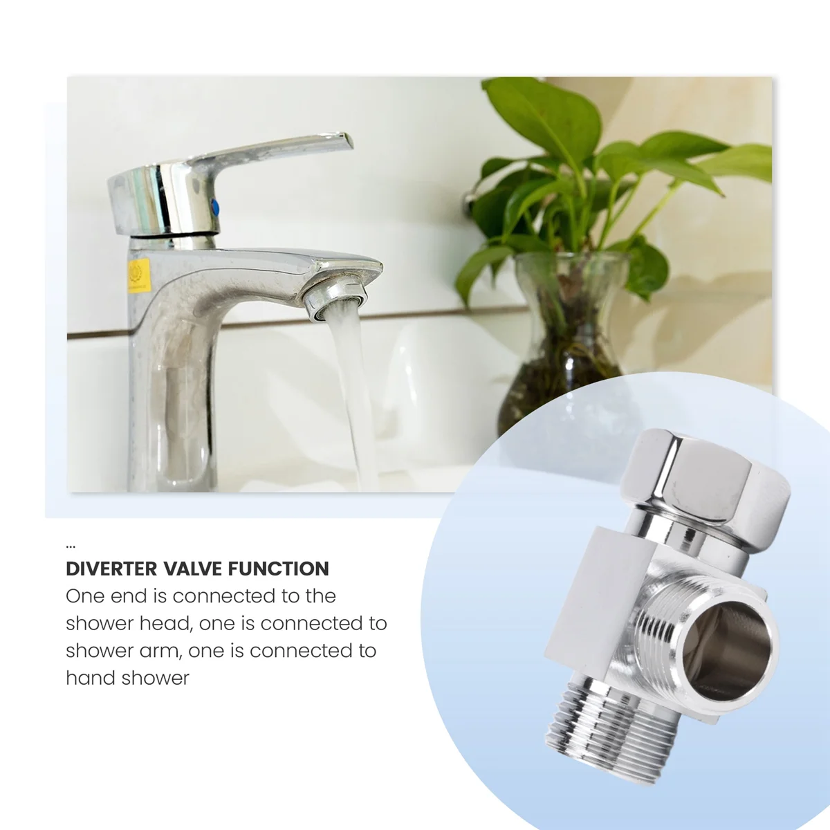 Adaptador de desviador de agua de 3 vías de latón, Conector de válvula de repuesto de ángulo de bidé de ducha de baño, Instalación rápida