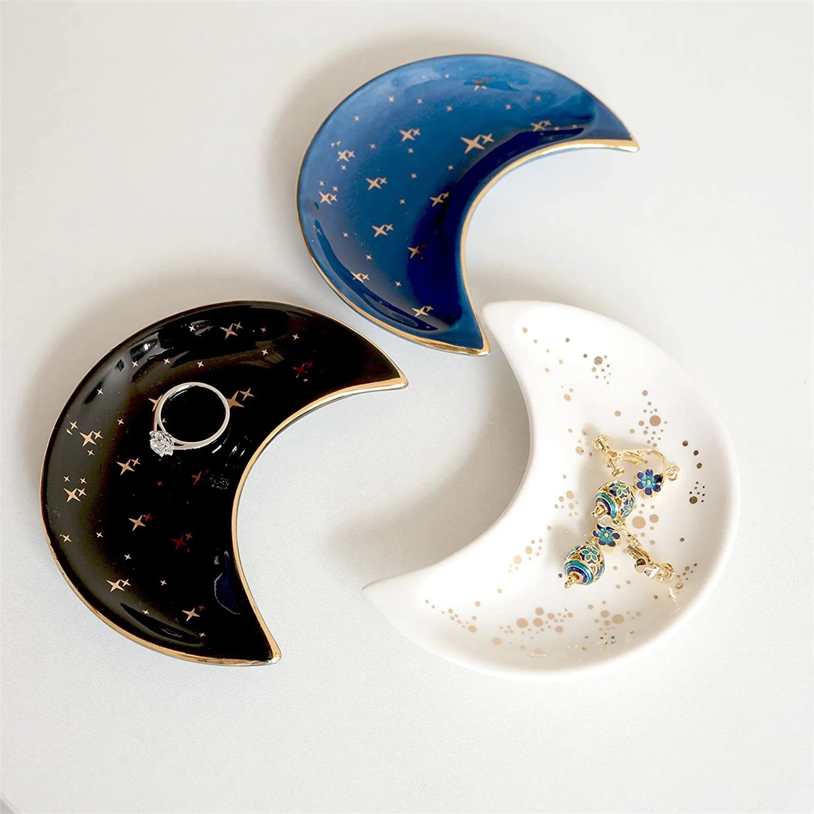 Creative Hand-painted Ceramic Japanese Cuisine Plate Sushi Dish Snack Moon Plate Sashimi Tableware Restaurant Dessert Tray