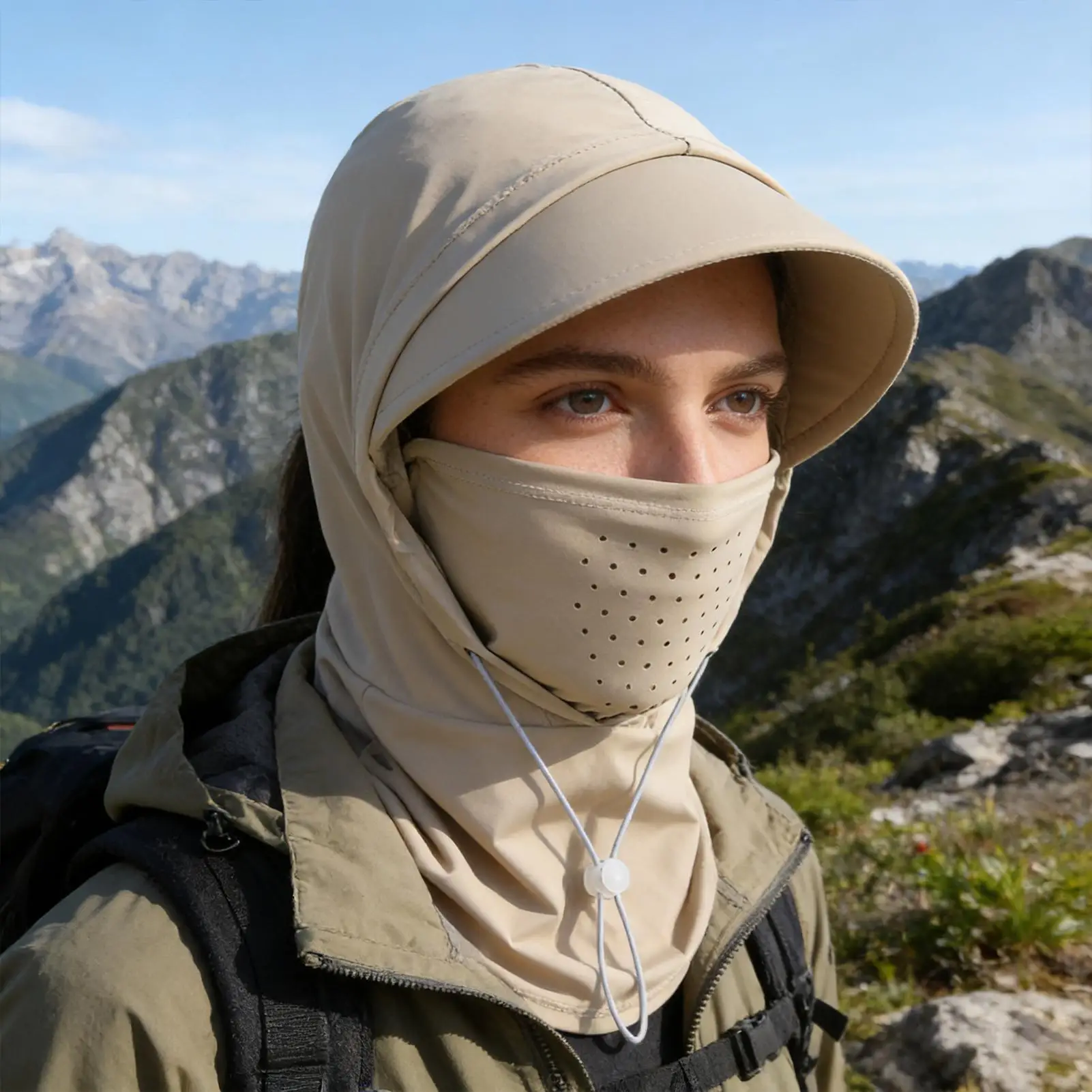 Women Elastic Cooling UV Block Headwear, Breathable Windproof Sun Protective Gear for Summer Hiking Cycling Fishing Camping