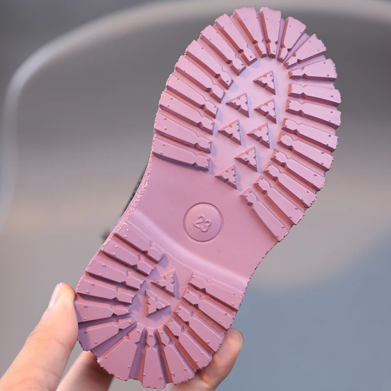 Nieuwe Enkellaarsjes Voor Meisjes Lederen Laarzen Met Één Been, Eenvoudige Pu Felle Leren Pure Kleur Veterschoenen Voor Kinderen