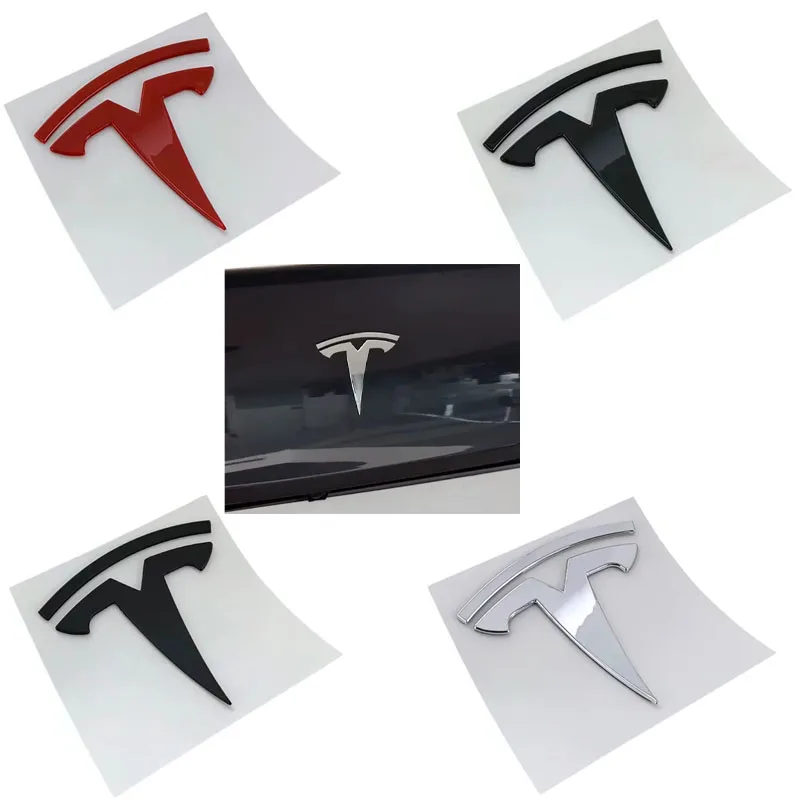 

for Tesla 9x8.8cm ABS Car Trunk Badge Sticker Model Y Auto Rear Tail Emblem Decal Exterior Decoration