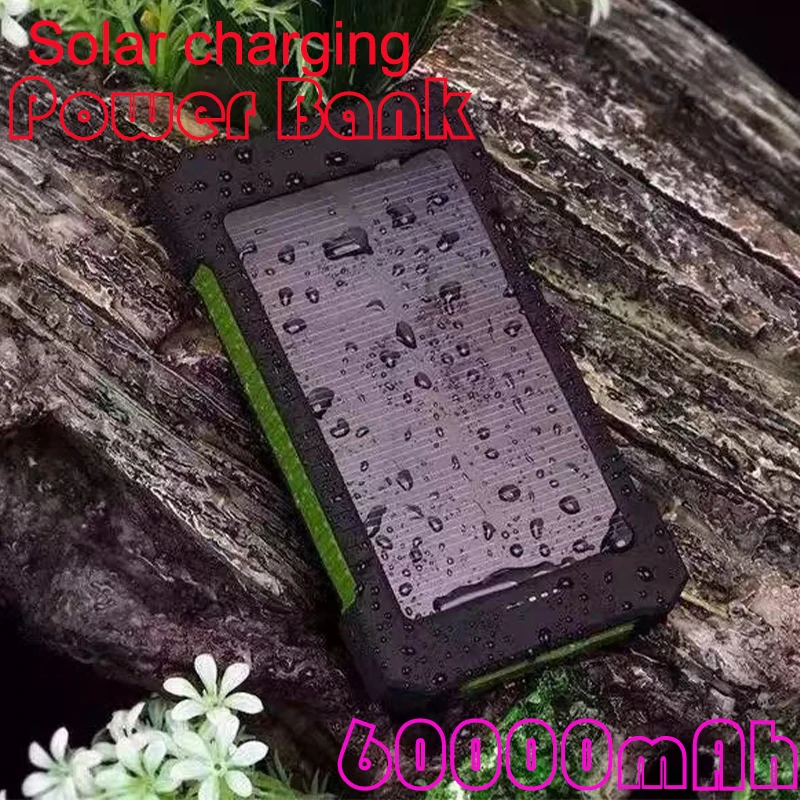 Imagem -03 - Três Defesa Solar Mobile Power Supply Outdoor Charging Bank Grande Capacidade Carregamento do Telefone 60000mah