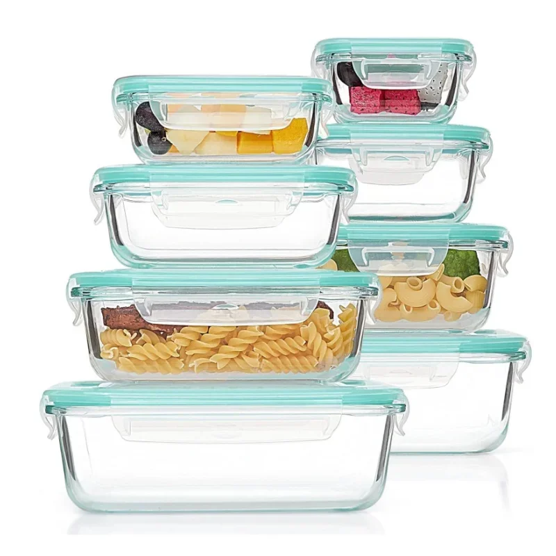 Recipientes de vidrio herméticos para almacenar alimentos, preparar comidas, conservar alimentos, organizar la cocina, lonchera tipo bento.