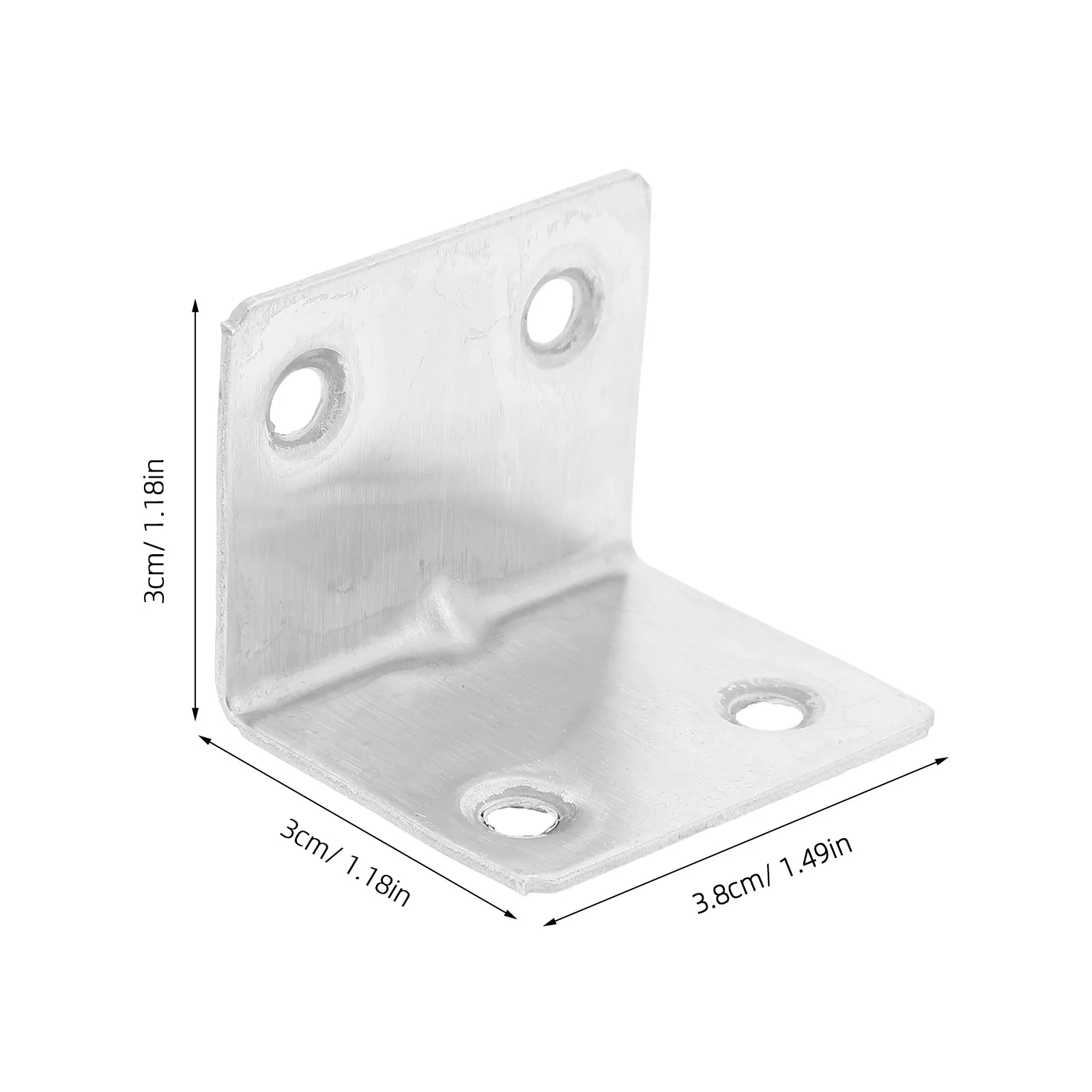 10Pcs Stainless Steel L Shape Corner Brackets 90 Degree Heavy Duty Furniture Shelf Support with 4 Holes and Screws for Kitchen
