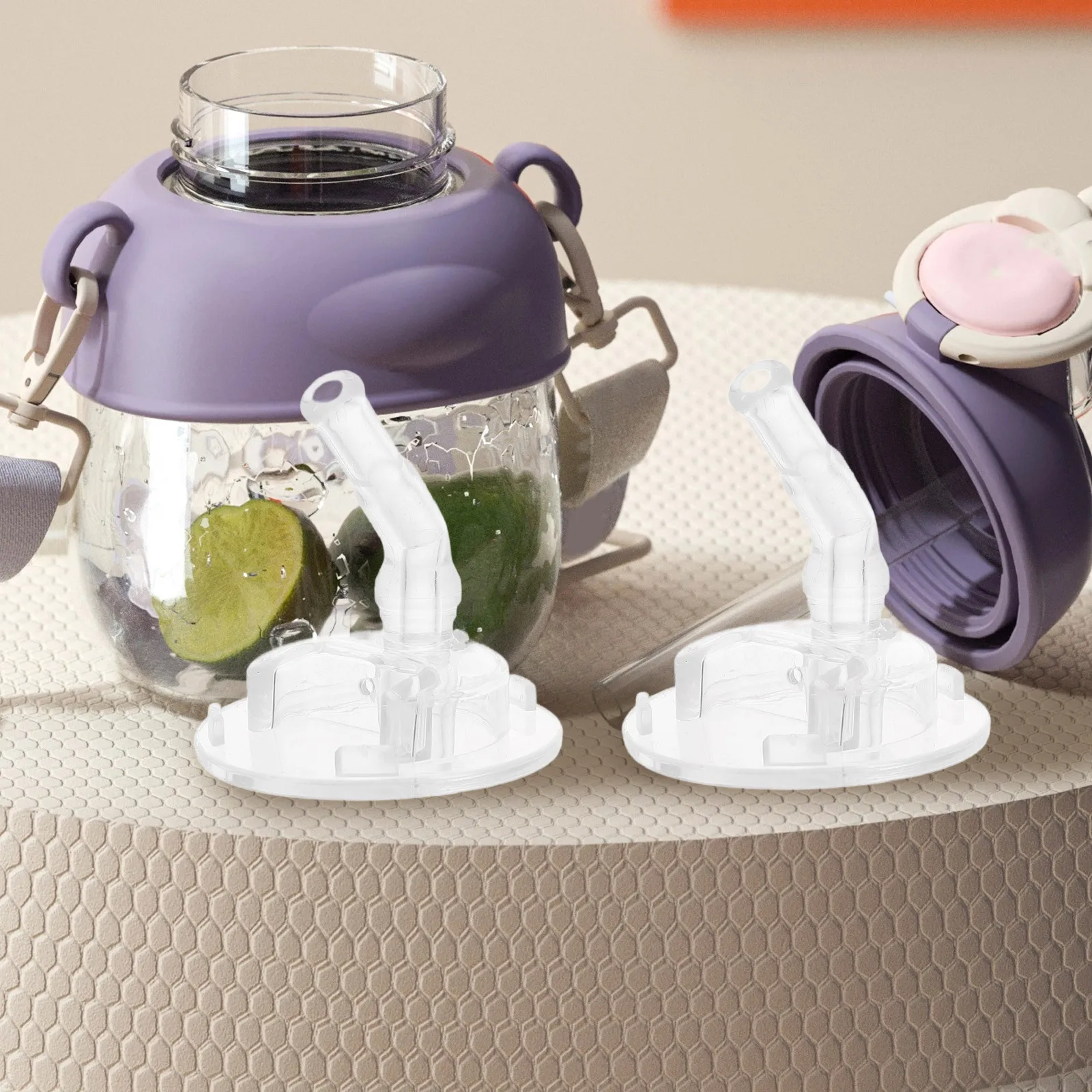 

4Pcs Kids Water Bottle Mouthpiece Replacement Plastic Suction Nozzle for Insulated Bottles Sippy Cups Reusable Easy to Clean