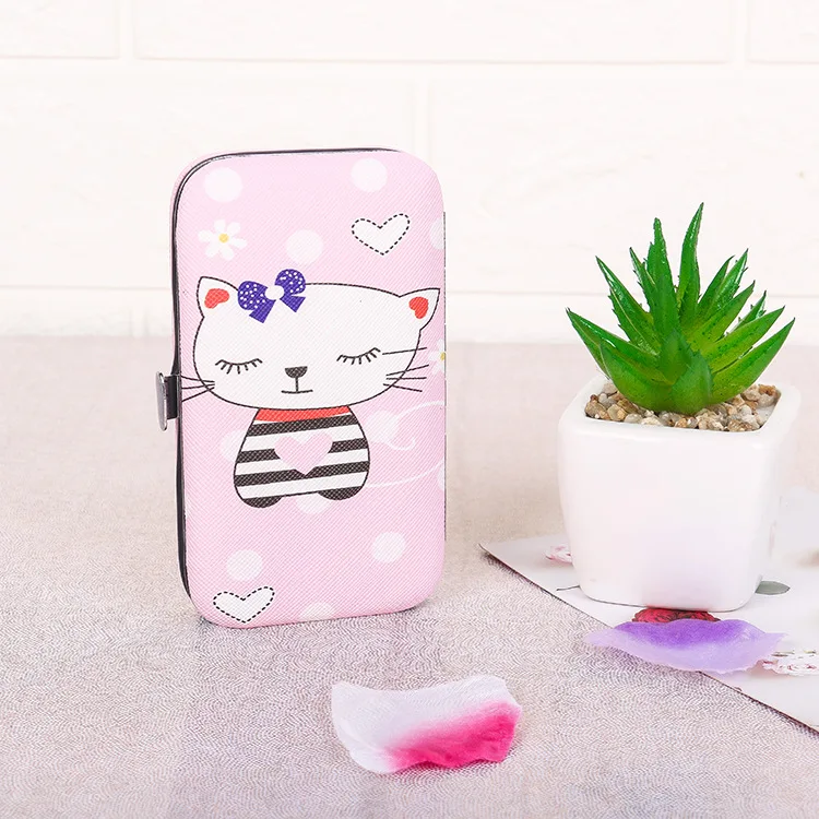 7개 세트 만화 스테인리스 스틸 손톱 다듬기 도구 손톱깎이 세트 가정용 매니큐어 페디큐어 손톱깎이 키트