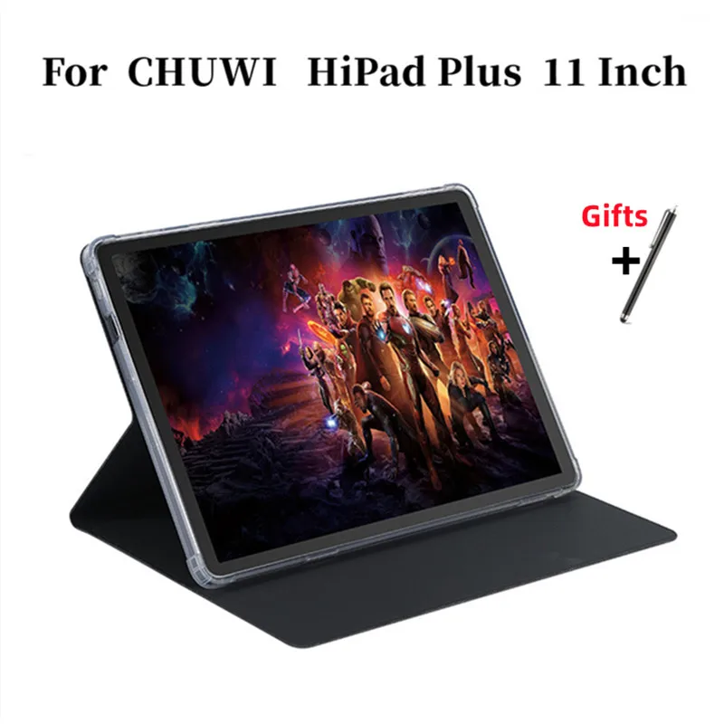 Casing Berdiri Tiga Kali Lipat Ultra Tipis untuk Chuwi HiPad Plus 11 Inci Tablet TPU Lembut Penutup Tahan Jatuh untuk HiPad Plus Tablet Baru