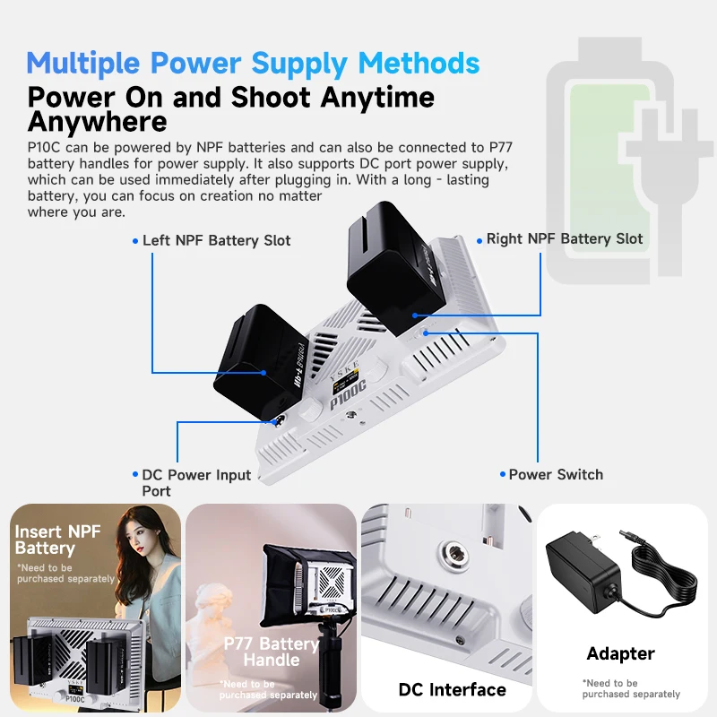 YSKE 100 واط لوحة مسطحة RGB الفيديو الضوئي CRI 96 + إضاءة التصوير الفوتوغرافي مع حقيبة حمل والناشر لإنشاء محتوى الاستوديو