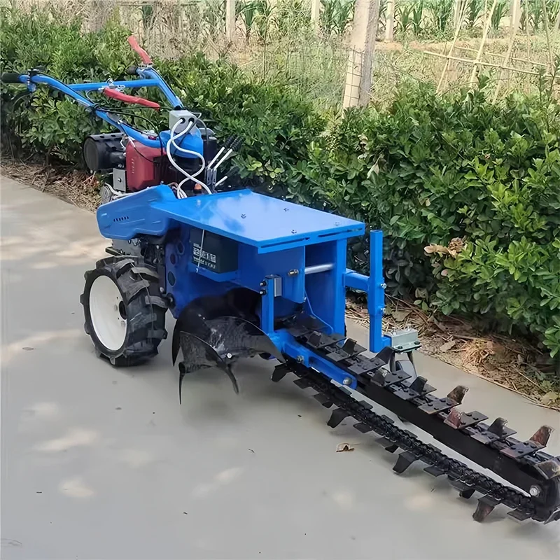 Made in China Mini Handheld Chain Trencher Machine with 18HP Diesel Engine and Adjustable Depth for Agricultural Ditching