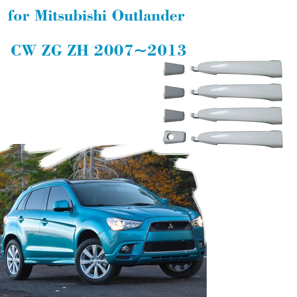 Car Outer Door Handle for Mitsubishi Outlander CW ZG ZH 2007~2013 Trim Catch Key Cap Set Accessories 2008 2009 2010 2011 2012