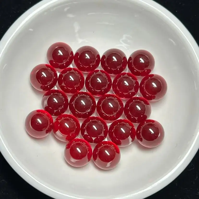 4-20mm Ruby Beads Synthetic Corundum Stone Round White Corundum Sapphire Beads Loose Gemstones