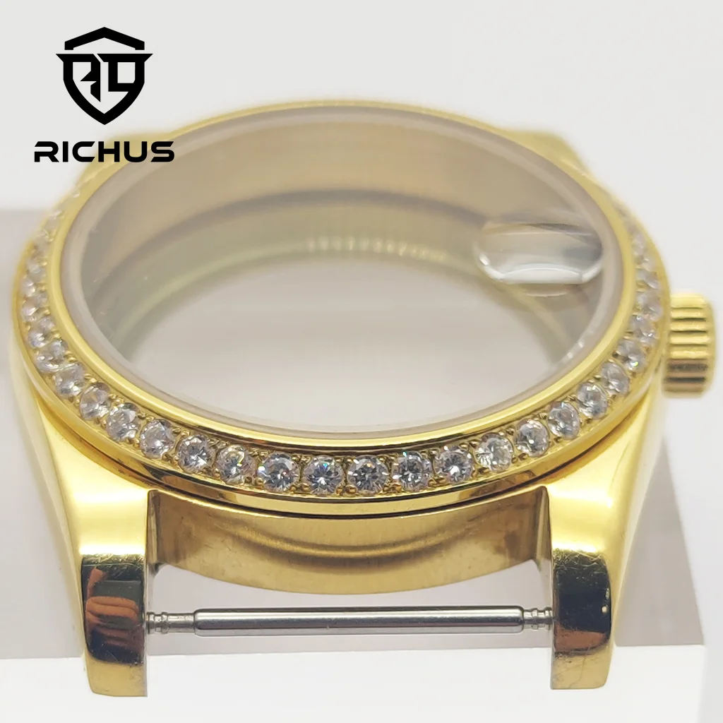 Корпус RICHUS NH35 36 мм 39 мм Корпус часов Сапфировое стекло Подходит для механизма NH35 NH36 ETA2824 PT5000 Miyota8215-DG