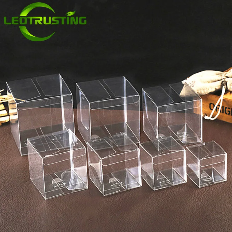 General Square Clear PVC Display Box Thick Wedding Party Birthday Christmas Cup Chocolate Toys Jewelry Flower Folding Gift Boxes